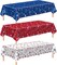 3 Pack American Patriotic Plastic Tablecloth – 54 x 108 Inch Stars & Fireworks Disposable Rectangle Table Covers for 4th of July, Memorial Day & Veterans Day Party Decorations